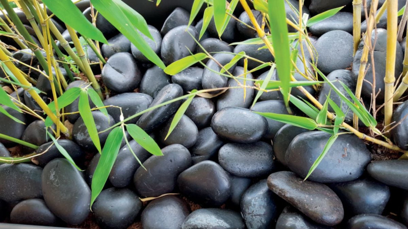 Galets pierre naturelle noir Zen 50/70mm, 25 kg